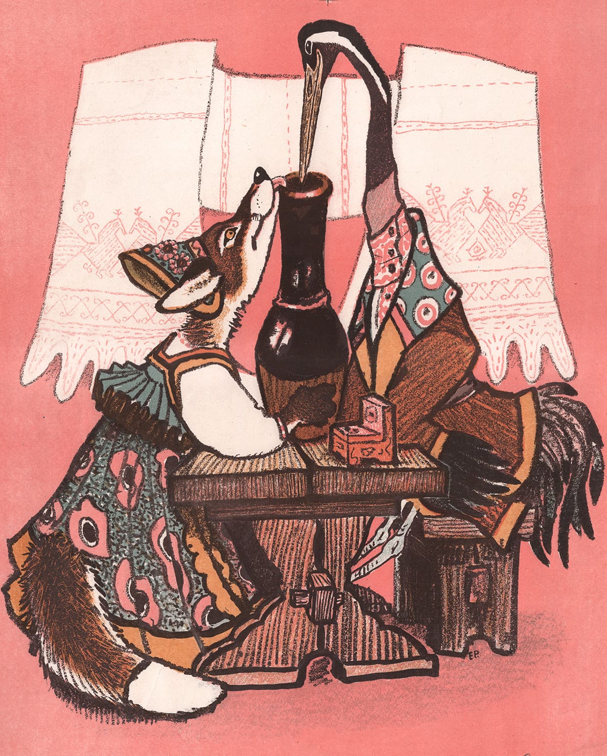 Евгений Рачев. Лиса и журавль